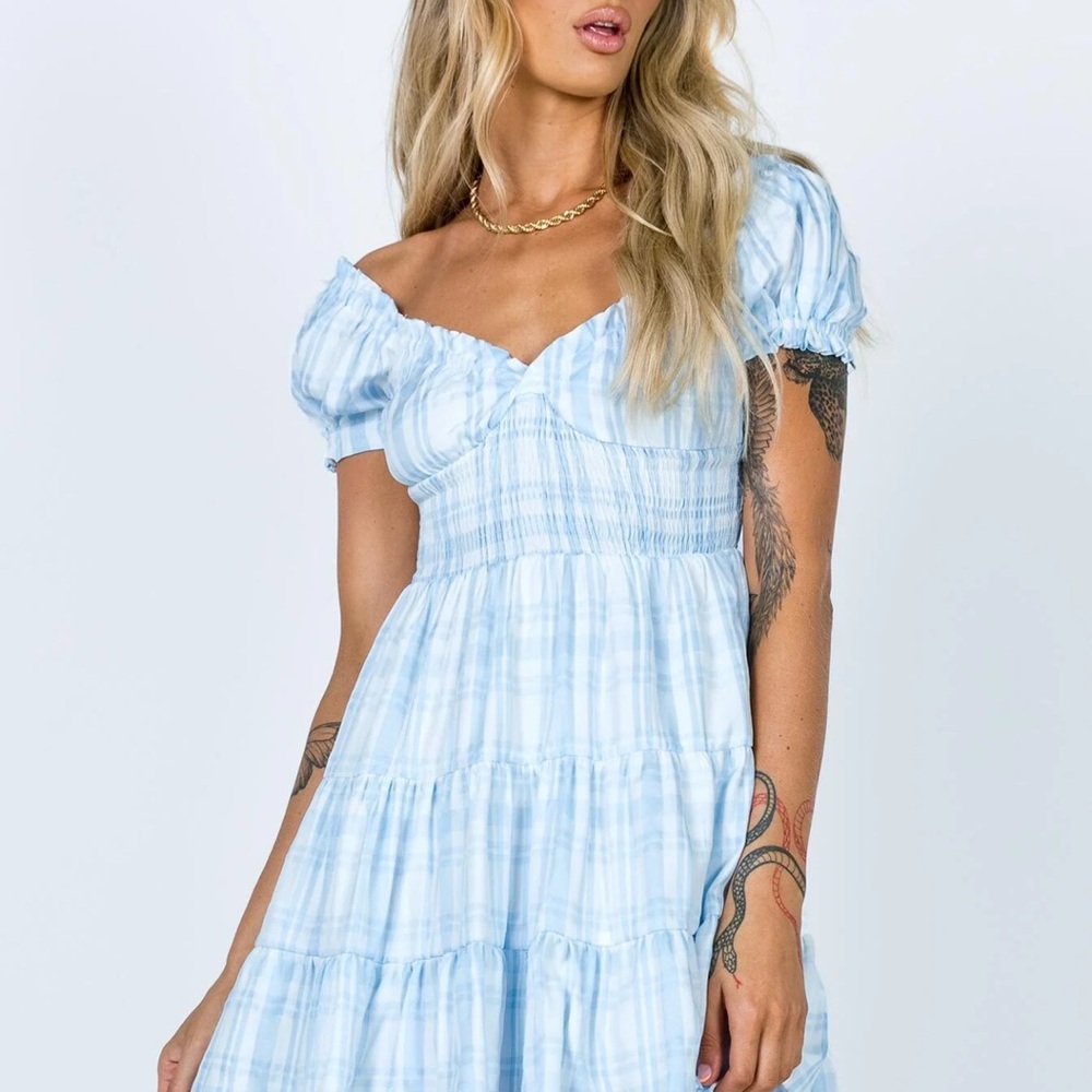 Princess Polly Daniela Mini Dress Blue Check